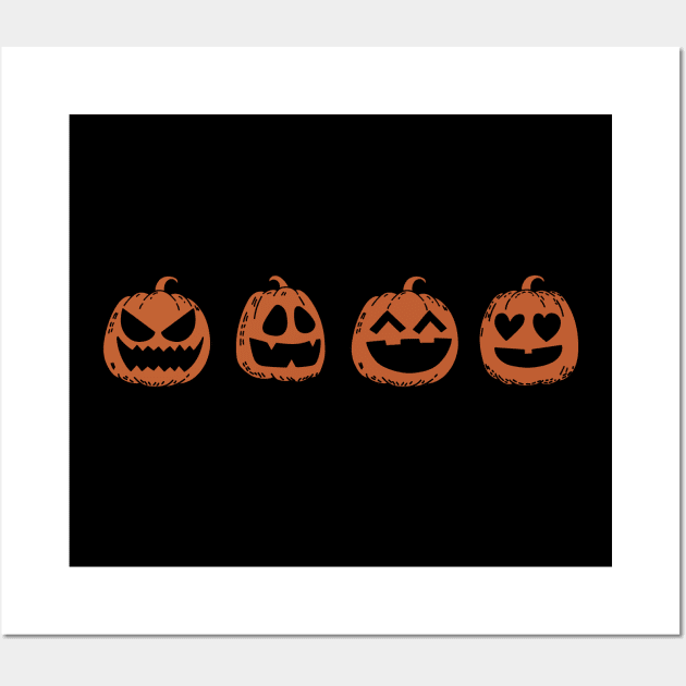 Cute Pumpkin Faces Wall Art by Issho Ni